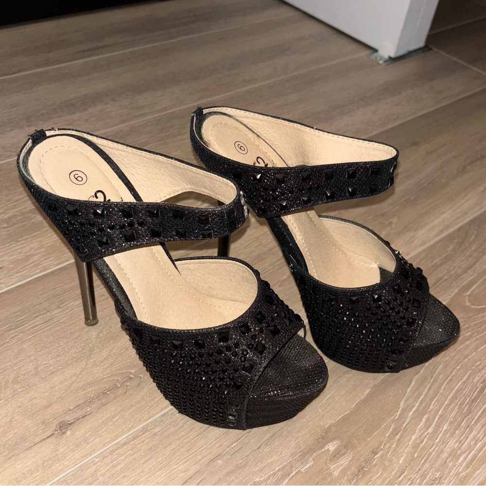 Black Studded Heels